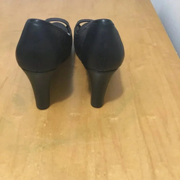 Rockport, open toe pump, leather shoe, Womans size 8.5 US black - Picture 5 of 14